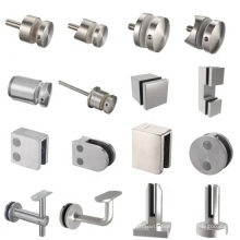 Glass panel hardware shower door glass support clamp